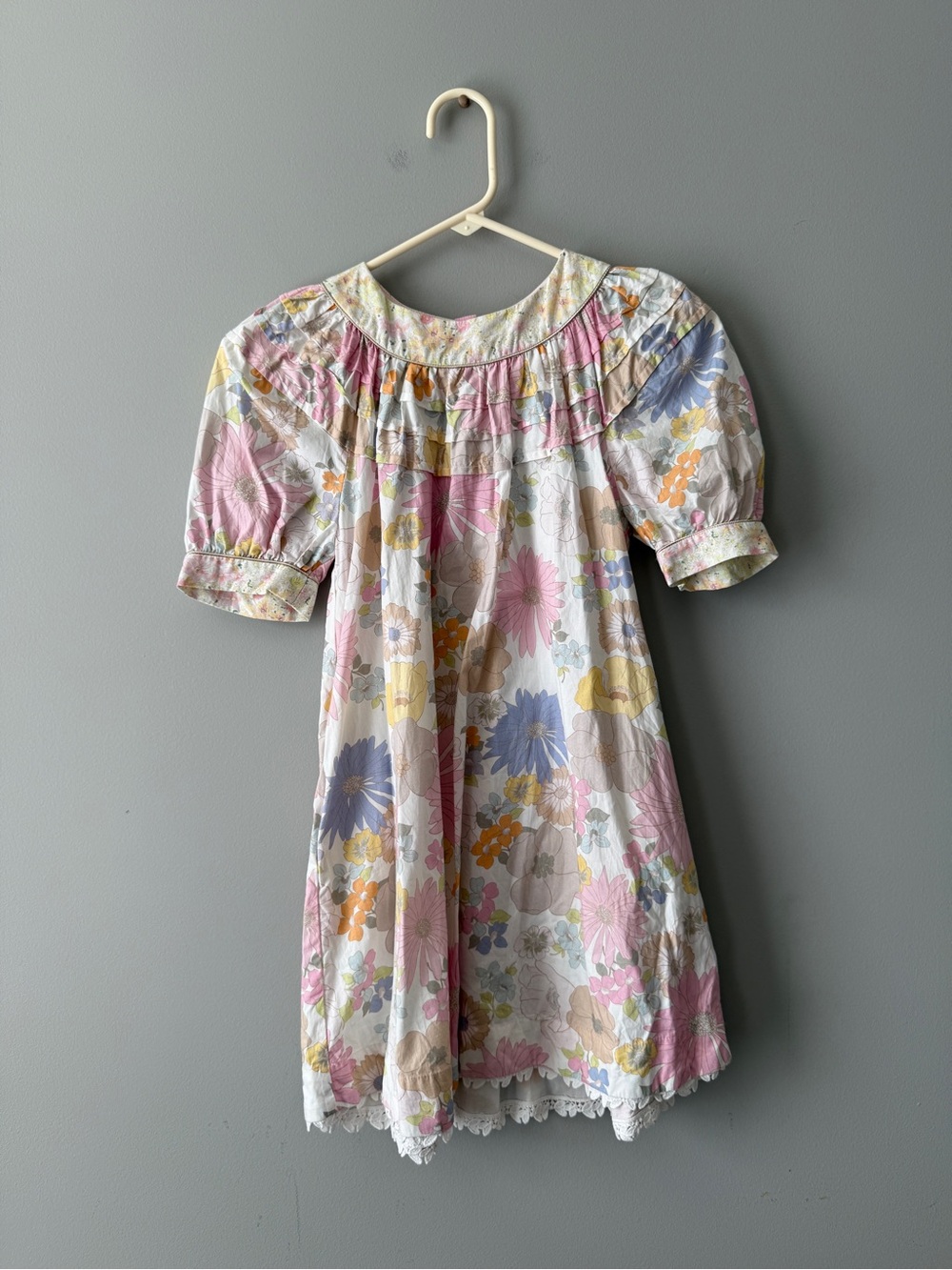 Zara Pastel Floral Puff Sleeve Dress girls size 9 years